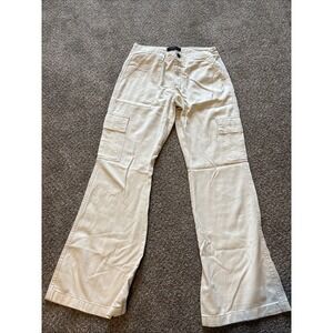 Womens Aeropostale White Low Rise Utility Flare Jeans Size‎ 6